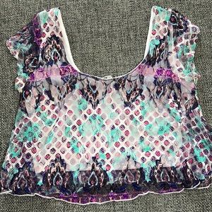Charlotte Russe Lace Crop Top | Size M